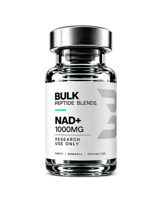 NAD+ 1000MG — Bulk Peptide Blends research vial on a mineral product stage
